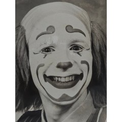 Vintage Framed Photo Christopher Hudert Clown Black and White Daytona Magic