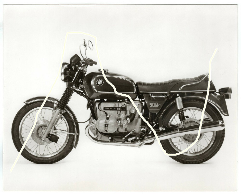 22x18cm original old archive factory photo 1975 motorcycle BMW R 90/6 disc gel photo 5