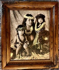 Randy Braun * Ohana * Signed & Numbered * Framed Photo Sepia Hand Colored Hawaii