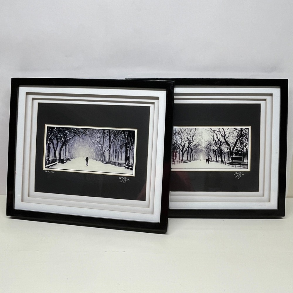Pair of Signed George J Kunze Originals of Central Park in the Winter
