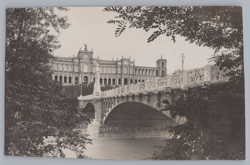 Munich 1921 – Maximilianeum Maximilian Bridge – Old Photo 1920s