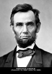 Abraham Lincoln Monochrome Photo Print (A4 Size – 210 x 297mm – 8.5″ x 11.75″).