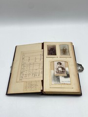 * ANTIQUE PHOTO ALBUM VICTORIAN PHOTOGRAPH ANTIQUE GOLD CUT 80 PHOTOS