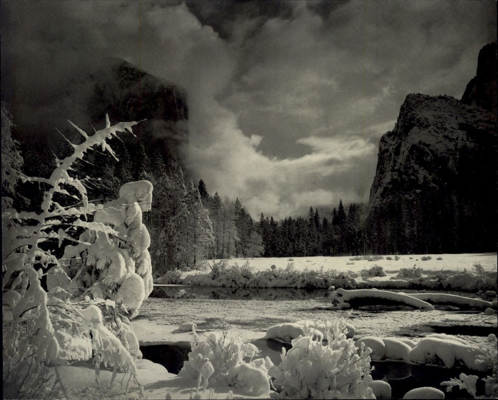 1949 Ansel Adams Yosemite Gates of the Valley Winter Original Art Photo Gravure