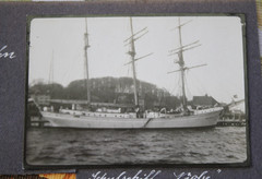 Photo warship port Kiel training ship SMS Niobe sailing ship 1927 Navy IK