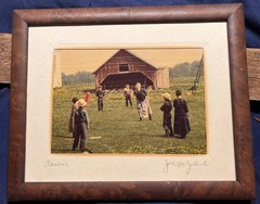 1971-72 Artist Signed Photograph «Recess» Amish School Yard Aylmer, Ontario