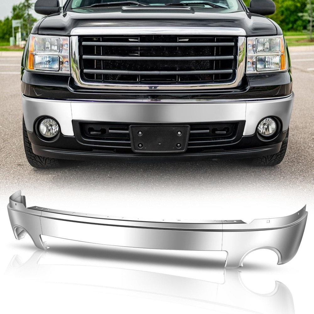 Front Bumper Compatible with 2007-2013 GMC Sierra 1500, Bumper Impact Face Bar w