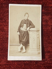 Photo Antique Towards 1890 CDV Zouave Portrait Soldier Militaria 19th Scarf