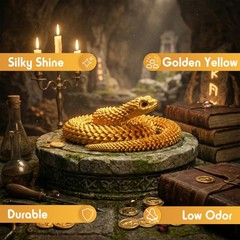 3D Printed Gold Articulated Snake Figure 60cm Desk Decor Fidget