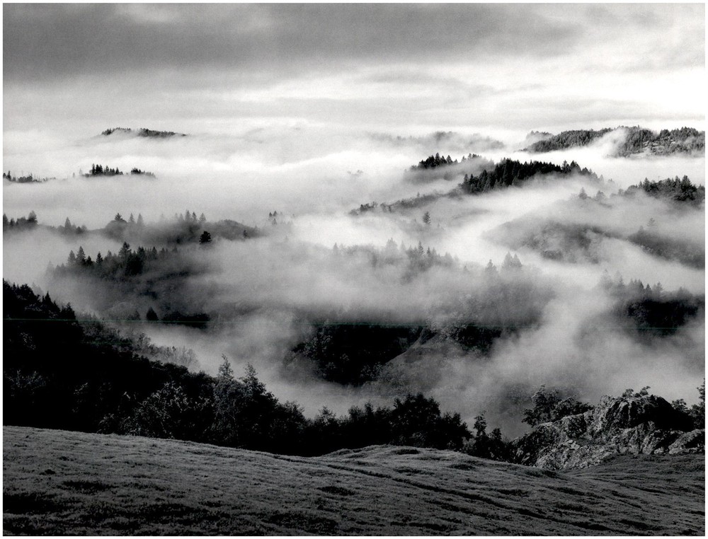 1951 1990s Ansel Adams Clearing storm Sonoma County Hills Large Art Photo