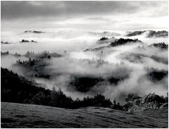 1951 1990s Ansel Adams Clearing storm Sonoma County Hills Large Art Photo