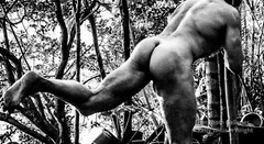 Original Male Nude KELLY WILLIAM WRIGHT Muscle Men JUNGLE WORK #16 – 12X22 Photo