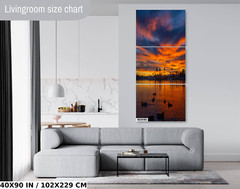 Fiery Horizon: Sunset at Lake Havasu Aluminum Metal Print Arizona Wall Art