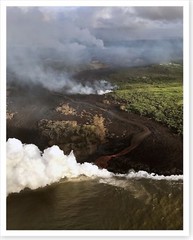 2018 Kilauea Volcano Channelized Lava Flow Ocean Entry Silver Halide Photo