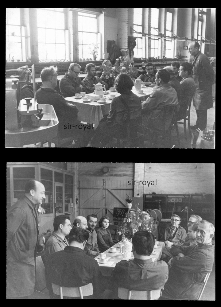 2x Plan New Year 1969 in GDR Factory – 1960s Socialism Industry – Photo 13x9cm