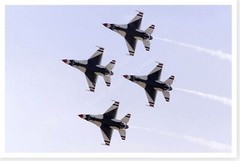 USAF Air Force Thunderbirds Four Ship F-16 Aerial Formation Silver Halide Photo