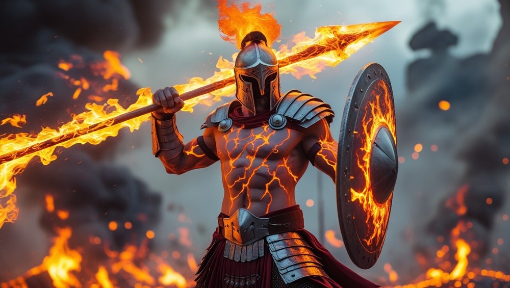 Digital Image Picture Photo Wallpaper Background – Inferno Warrior