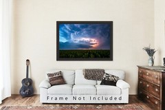 Storm Photography Print: Nebraska Supercell Thunderstorm Lightning Sky Picture