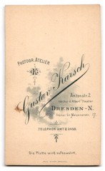 Photograph Gustav Karsch, Dresden, Antonstraße 2, portrait of a gentleman with Schnu