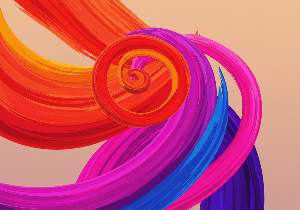 Digital Image Picture Photo Wallpaper Background AI Art Colorful Swirl 4