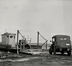 Original SOL LIBSOHN GELATIN SILVER PHOTO Cars at Hatteras Is. Ferry WPA Artist