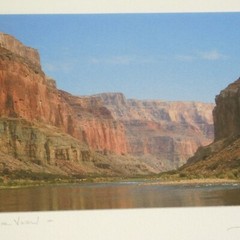 RIVER VIEW Framed and Matted Photograph Art Oak Frame 12.5 X 10.5