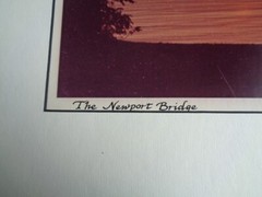 John T. Hopf Signed Photograph of Newport Bridge Matted 26″ x 20″