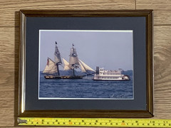 Signed Photograph USS Brig Niagara & Victorian Princess Erie PA Maritime Scene