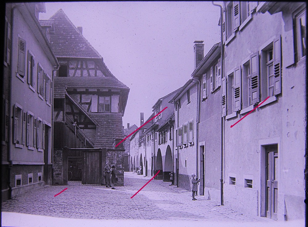 Karlsruhe Durlach Police Original Historical Motif Glass Picture