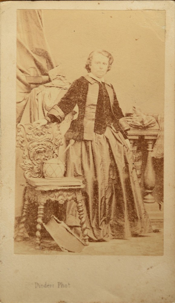 Business card, CDV, albumen paper, Disdéri, Rosa Bonheur