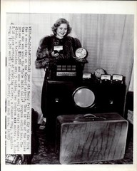 Vintage Press Photograph Woman with RCA Victor Contest Prizes 1942