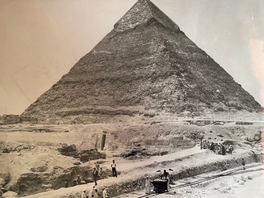 Original 1954 Photo Discovery Boat Khéops Pyramid Egypt Vintage Photo Print