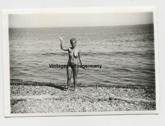 Z3086 Photo 1960s Artistic Nude Pretty Woman Women Beach
