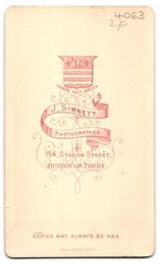 Photograph J. Simnett, Burton on Trent, 154, Station Street, Portrait Young Dam