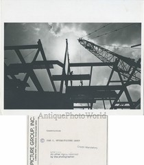 Construction crane silhouette vintage photo by Myers