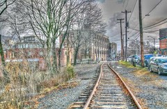 Beacon NY train tracks hdr living room bar cityy rebirth canvas print