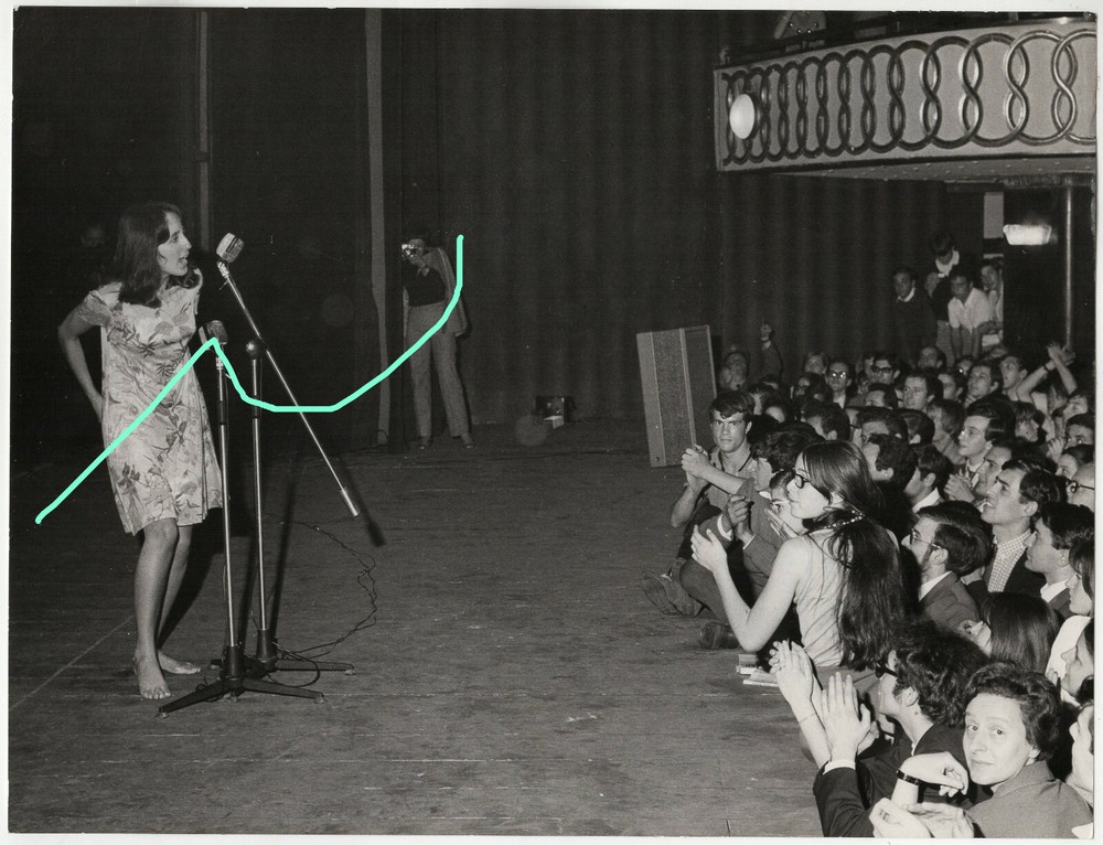 24x18cm Vintage Archive Photo 1967 Joan Baez at Teatro Lirico in Milan photo A