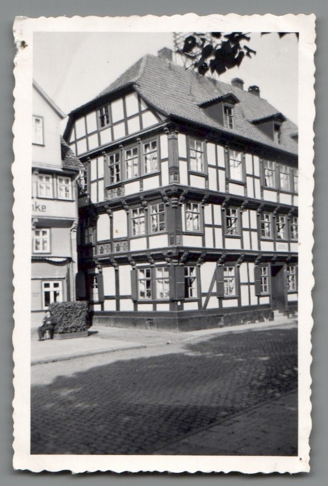 Photo Hann Münden half-timbered house 1930s old town architecture city view F1152
