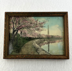 Old Royal H. Carlock Photo Washington Monument Colored Embossed Framed 8×6