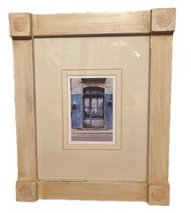 Barbara Sanson Art Photograph Print Blue Shutters And A Cat Provence Mat Framed