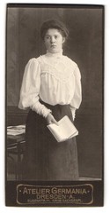 Photography Atelier Germania, Dresden, Elisenstraße 71, Young Woman with Book in R