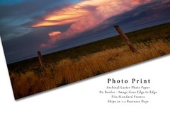 Storm Photography Print – Picture of Thunderstorm at Sunset in Oklahoma