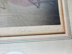 Wallace Nutting Hand Tinted Photo Art of Colonial Style Women at Home