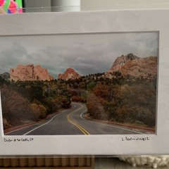 Signed Matted Color Landscape Photo Print Road through Garden of the Gods CO