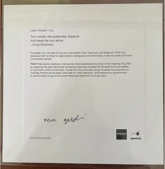 NAN GOLDIN ‘Lost Horizon, n.d.’ 2021 SIGNED Limited Edition Photograph 6″x6″ NEW