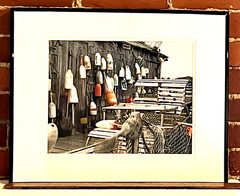 Nautical Maritime Hanging Lobster Trap Buoys Colorful Seascape Photograph 16X20