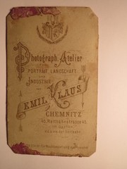 Chemnitz – soldier in uniform with swallow’s nest – musician – portrait / CDV