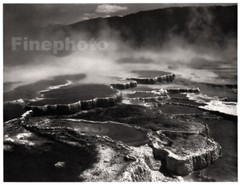 1949 Original ANSEL ADAMS Yellowstone Mammoth Hot Springs KROMEKOTE Photo Art