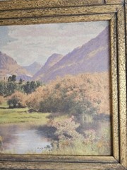 Stephen H. Willard (1894-1966) Large Color Photo-Painting Of Mountain Scene CA
