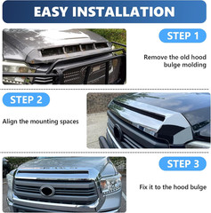 Front Upper Hood Bulge Molding Grille Trim Compatible with 2014-2021 Toyota Tund